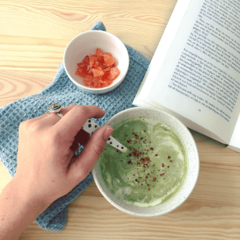 recept courgette-spinazie-soep met gerookte zalm gezonde soep buufenbuuf